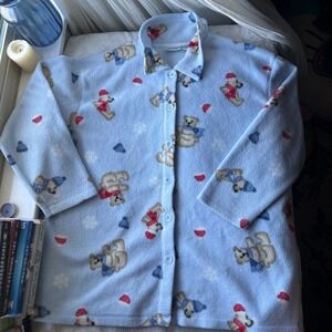 Cozy Teddy Bear Button Up Sweater Vintage Grandma Core